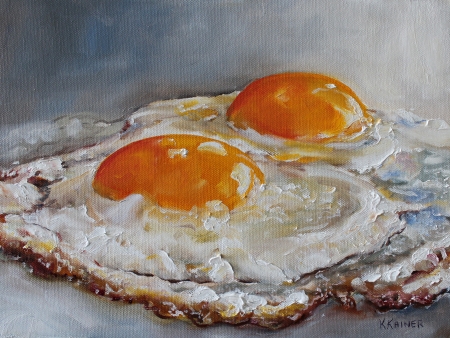 Cracked Brown Egg by artist Kristine Kainer